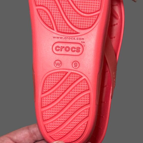 Crocs Splash Flip Flops Women’s US 9 NWT Pink Neon Watermelon 208534-6VT - Picture 4 of 7